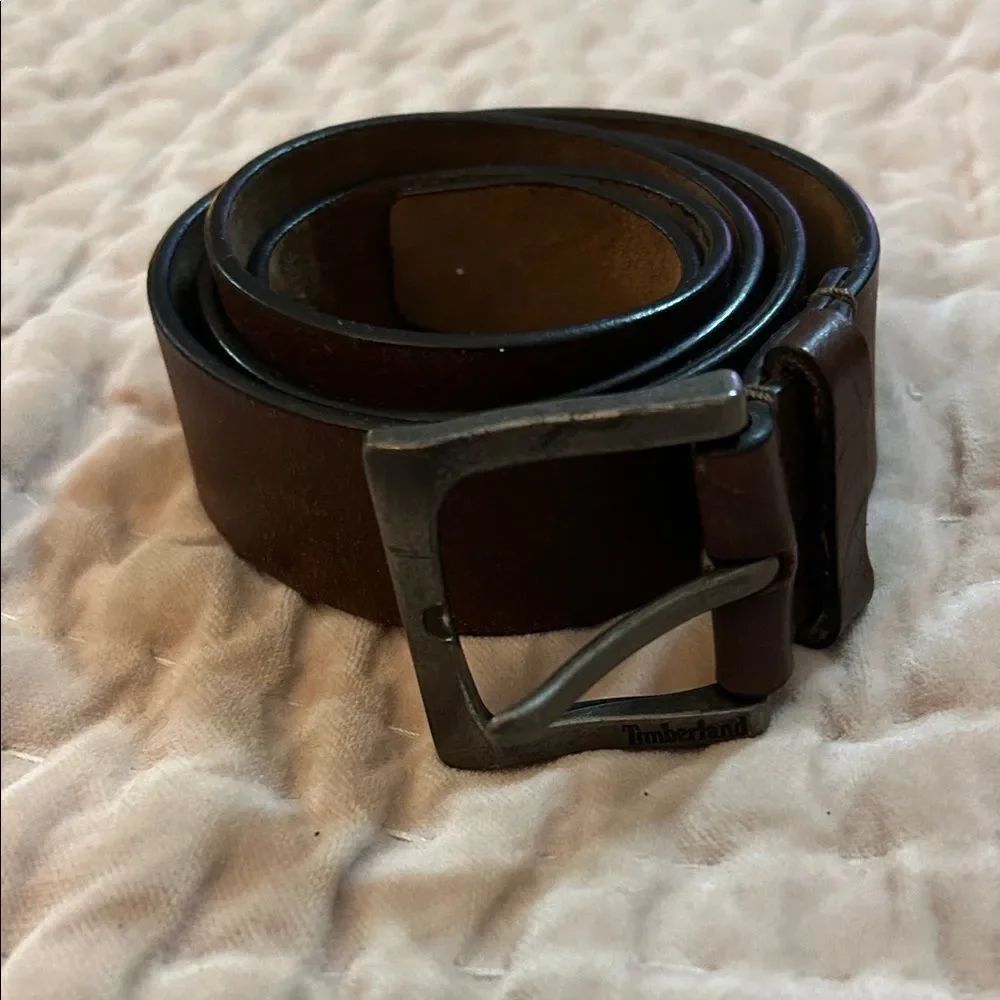Timberland Men's Brown Leather Belt 36”-40”
